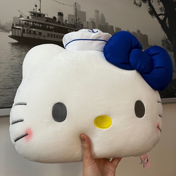 HELLO KITTY Nautical Plush Toy Pillow Sailor Hat Bow SANRIO Squishmallow Kawaii - Picture 3 of 8